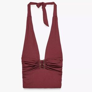 Zara Burgundy Halter Top